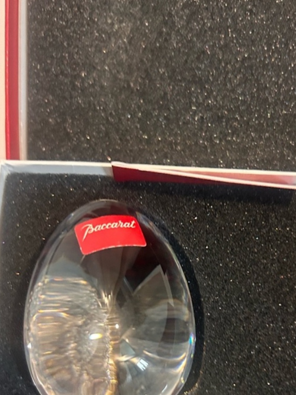 Baccarat Clear Crystal Oval Paperweight Egg